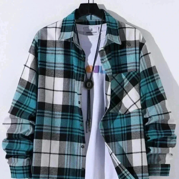 Casual Multicolored Men's Plaid Shirt - Picture 1 of 9